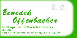 benedek offenbacher business card